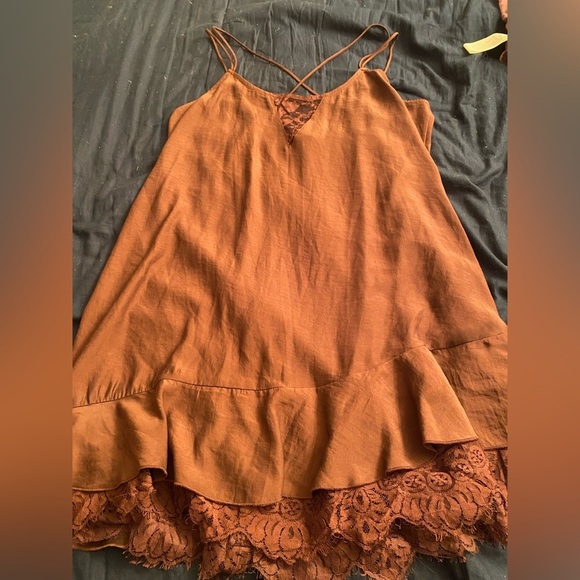 Melrose and Market Other - Melrose and Market Lace Trim Cami Slip Dress in Terracotta